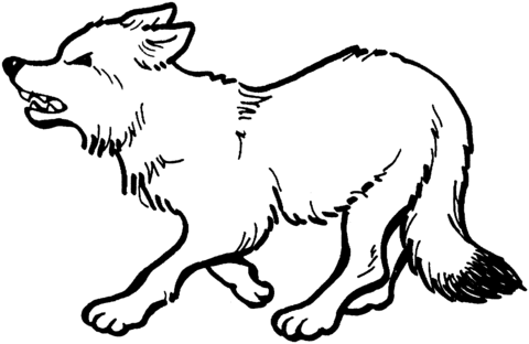 Red Fox Growl Coloring Page